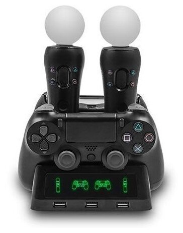 Зарядная станция для 2-х DualShock 4 и 2-х контроллеров PS Move iPlay (HBP-118)