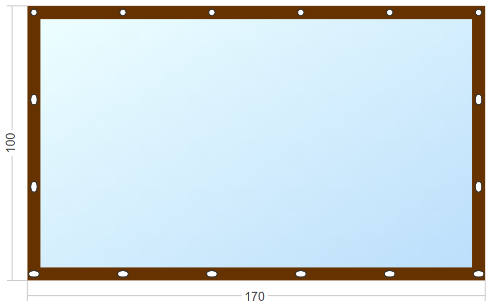 Мягкое окно Софтокна 170х100 см съемное, Французский замок, Прозрачная пленка 0,7мм, Коричневая окантовка, Комплект для установки - фотография № 2