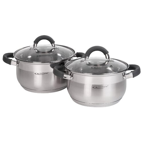 фото Набор кастрюль катунь ирида kt08-b 4 пр. стальной