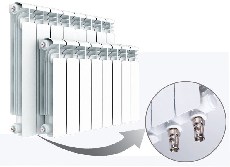 радиатор алюминиевый rifar alum 500 8 секции (гл.90 мм) () Рифар - фото №16