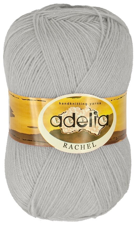 Пряжа ADELIA "RACHEL" 90% шерсть, 10% полиэстер 100 г 400 м №18 св. серый