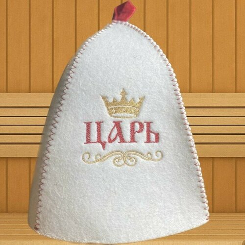 шапка банная с аппликацией царь николай Шапка для бани Царь мужская