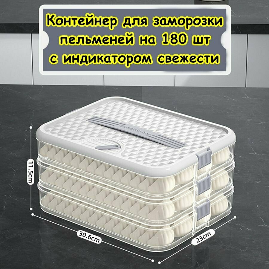 Поднос контейнер для заморозки пельменей и вареников / Лоток бокс для хранения продуктов в холодильнике / Органайзер для морозильной камеры