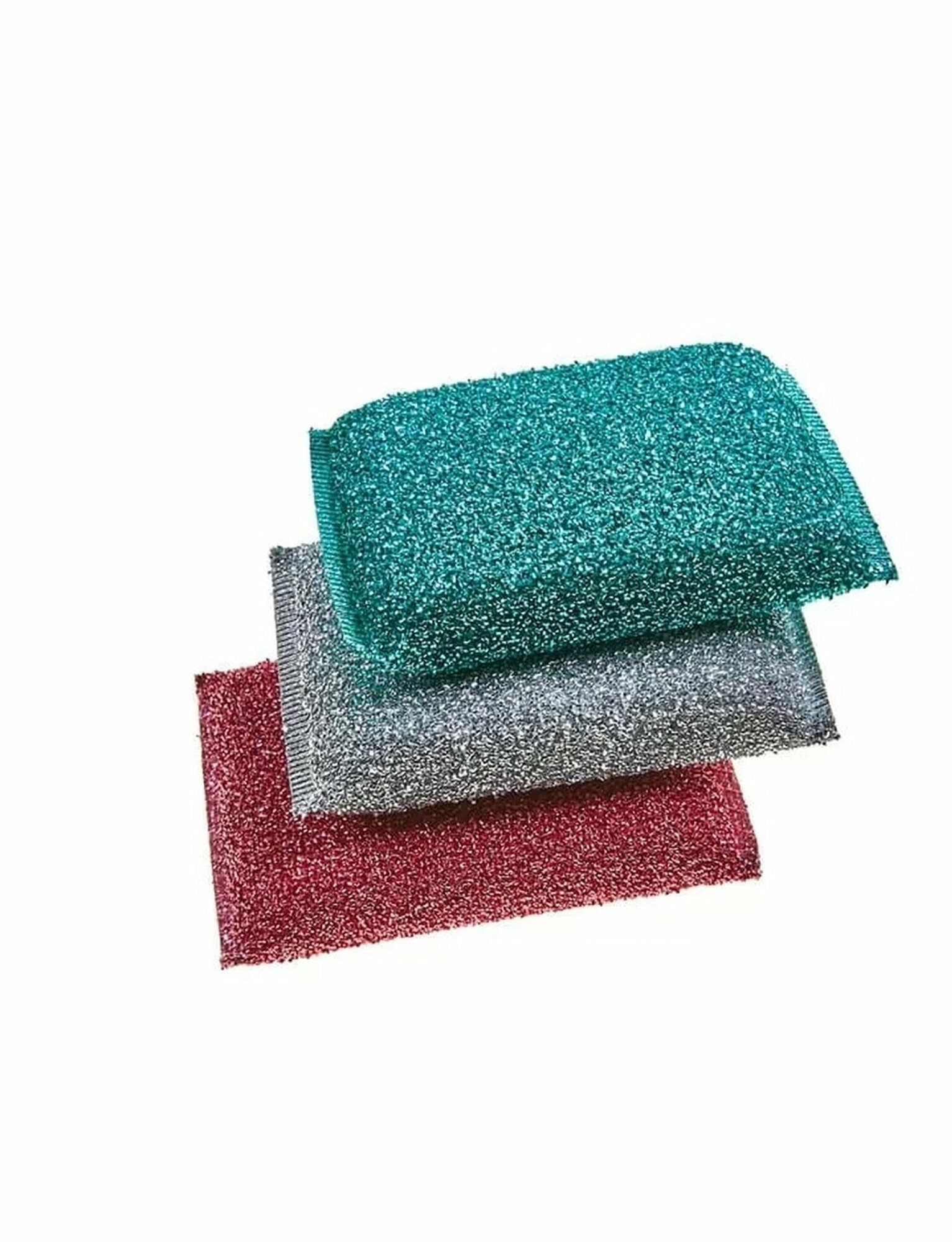 Sungbo Cleamy Губка для мытья посуды и кухонных поверхностей в серебристой ворсистой сетке мягкая 13 х 8 х 2,5 см х 3 шт