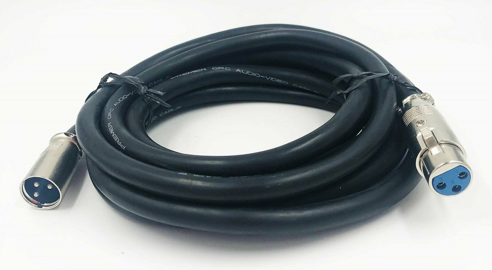 Кабель микрофонный XLR штекер - XLR гнездо (5 метров) — фото 1