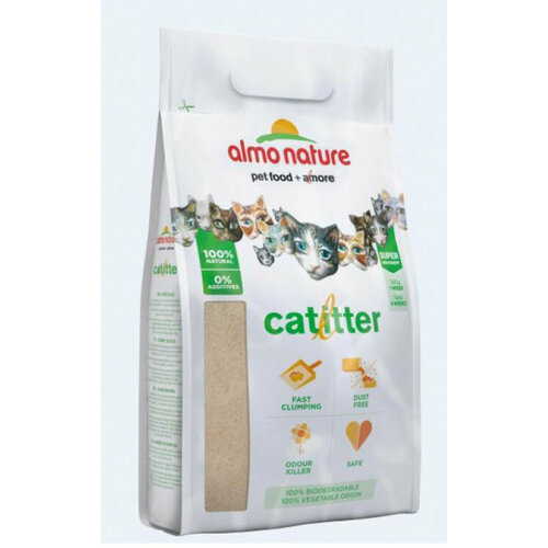 Almo Nature Cat Litter Натуральный биоразлагаемый комкующийся наполнитель для кошек, 5 шт.*2,27 кг