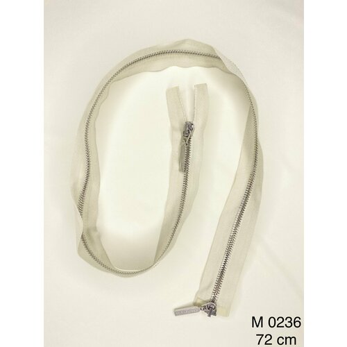 Молния Raccagni металл 72 см разъем. 2х сторон. цв. Бежевый/никель