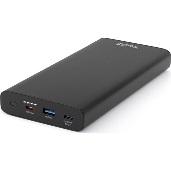 Внешний аккумулятор Topon TOP-T140 22400mAh (82.88Wh) Type-C PD 140W, Type-C PD 100W, USB QC3.0 18W, Max 158W корпус алюминий черный