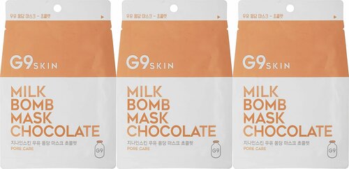 G9SKIN Маска для лица тканевая MILK BOMB MASK-Chocolate, 25 мл, 3 шт