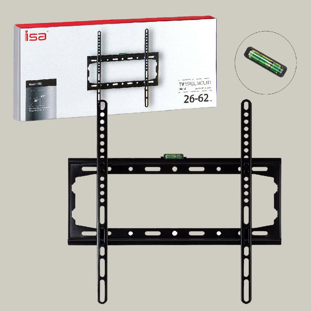 Кронштейн ISA T51 для телевизора 26-62 дюйма, металлический, фиксированный, черный