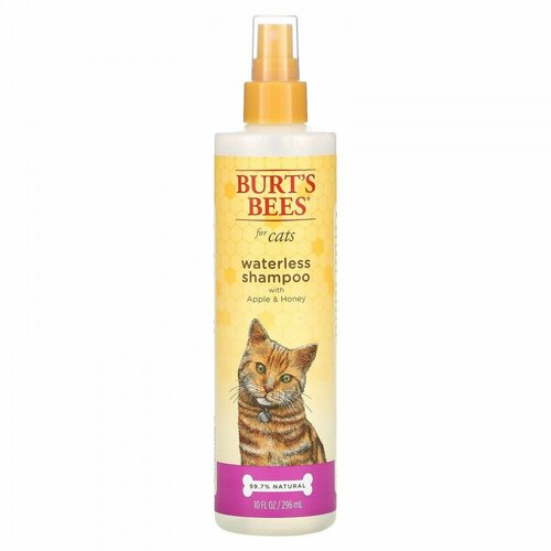 Burt&#x27; s Bees, Безводный шампунь для кошек с яблоком и медом, 296 мл (10 жидк. Унций)