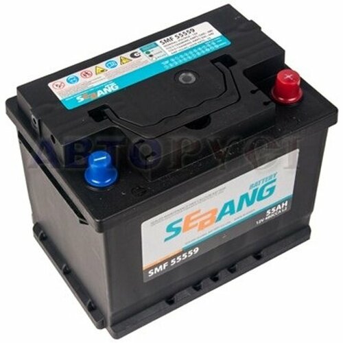Аккумулятор Sebang SMF 60D20KL, 202x175x225, обратная полярность, высокие стандартные клеммы, 55 Ач