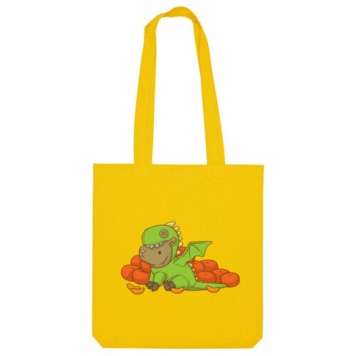 Сумка шоппер Us Basic, желтый сумка девушка с мандаринами бежевый