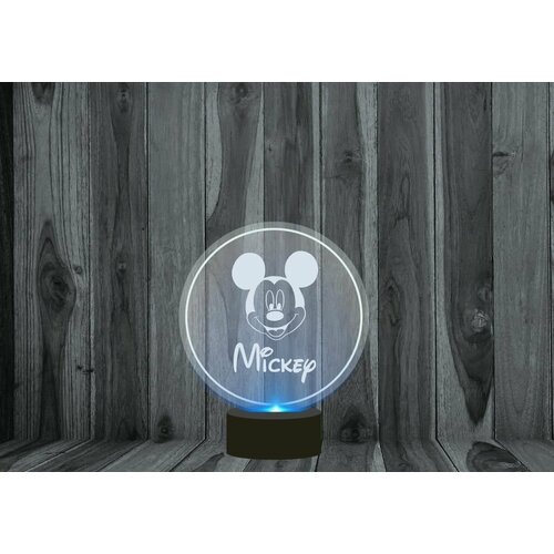 3D Светильник, ночник Mickey Mouse, Микки Маус №2