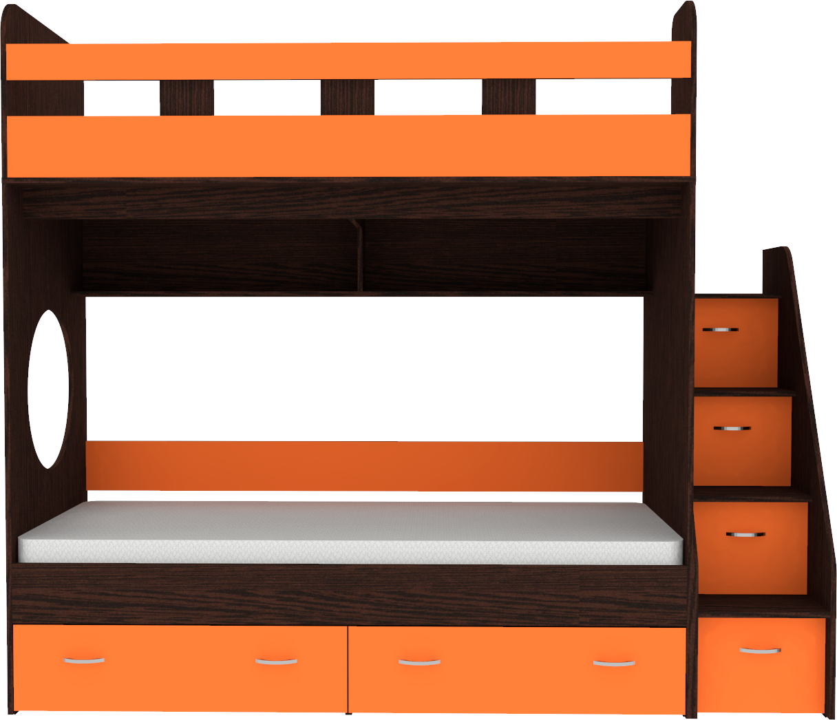 Двухъярусная кровать Юниор 1 80x190 Венге Оранжевый