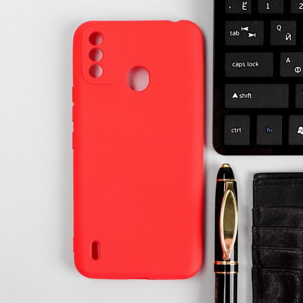 Чехол Ultimate, для телефона Itel A48, силиконовый, красный