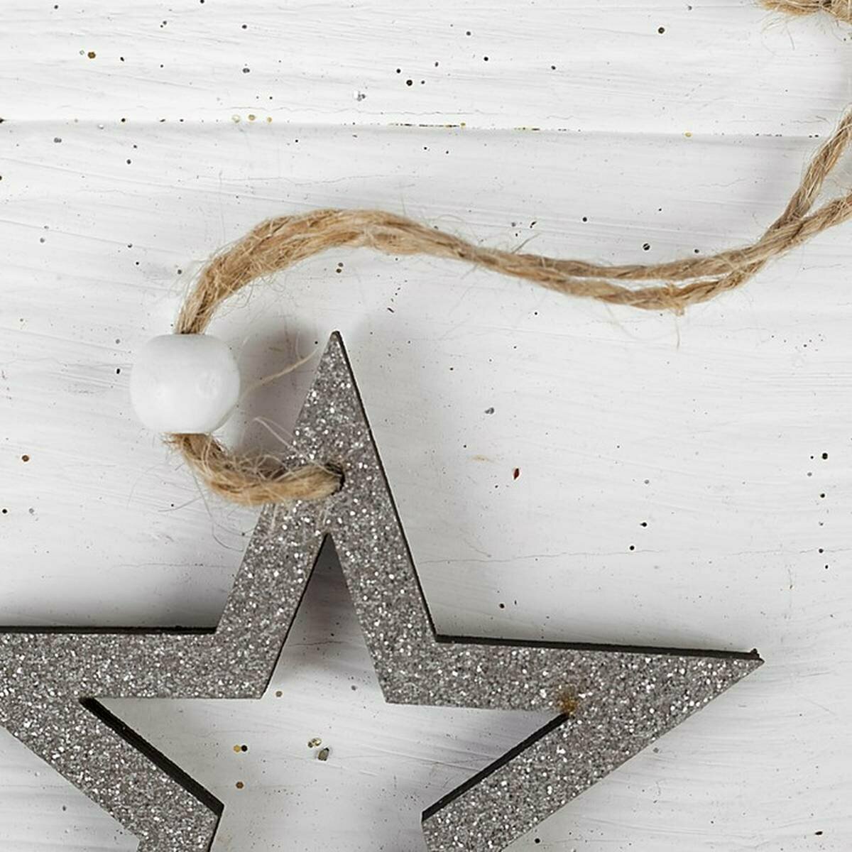 Новогодняя подвеска Лесная мастерская "Серебряная звезда", дерево, текстиль