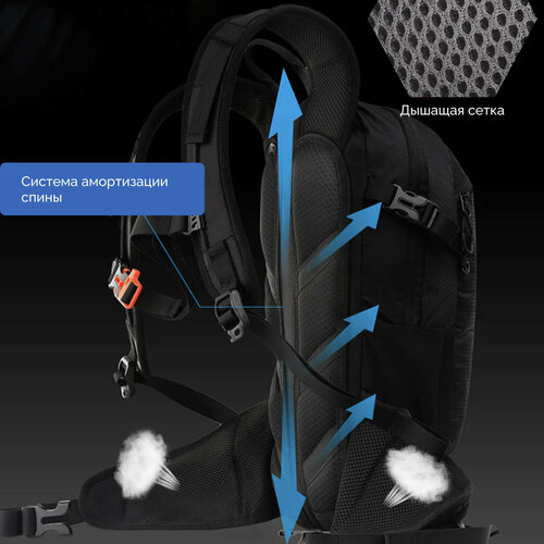 Rhinowalk Bicycle Bike Bags 12L Велосипедный рюкзак. Черный