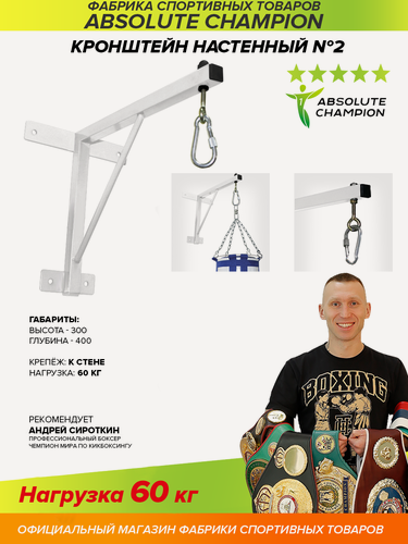 Изображение товара Кронштейн для груш настенный №2 Absolute Champion. Спортивный инвентарь. Крепление для мешков и груш