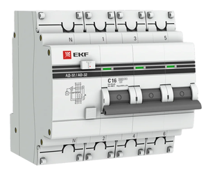 Дифференциальный автомат EKF АД-32 4П 30 мА C 4.5 кА AC 16 А