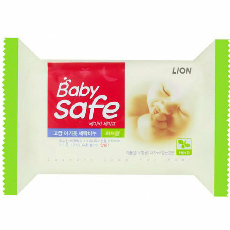 Мыло CJ Lion для стирки детского белья Baby Safe с экстрактом восточных трав, 190 г - фото №1