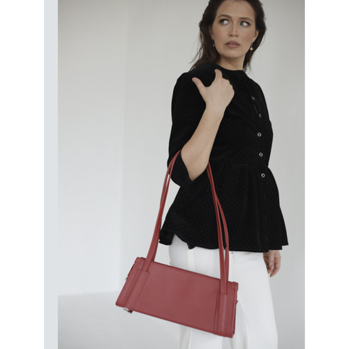 фото Сумка багет v dikovinku, фактура матовая, красный