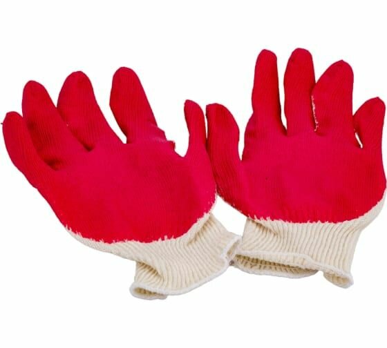 фото Перчатки с одинарным латексным покрытием Gigant 13 класс, красные GGL-15