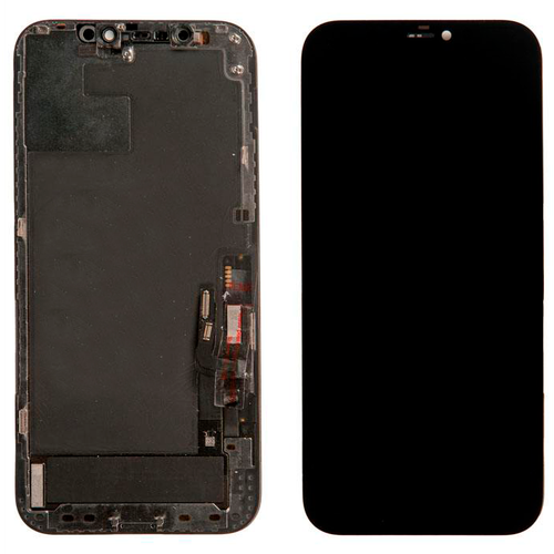 Дисплей в сборе с тачскрином для телефона Apple, черный, iPhone 12