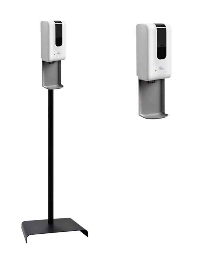фото Сенсорный диспенсер для дезинфицирующих средств на стойке