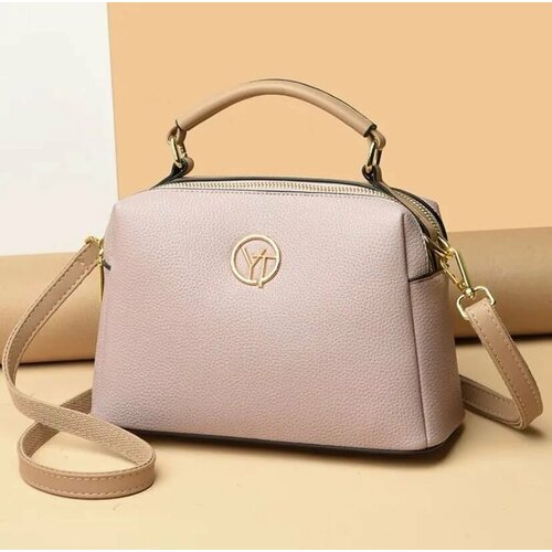 фото Сумка кросс-боди , фактура гладкая, розовый нет бренда