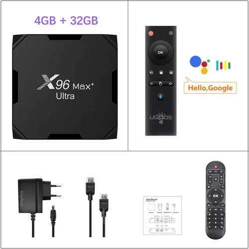 Купить Комплект: ТВ приставка X96 Max Plus Ultra 4/32GB + пульт блютус ...