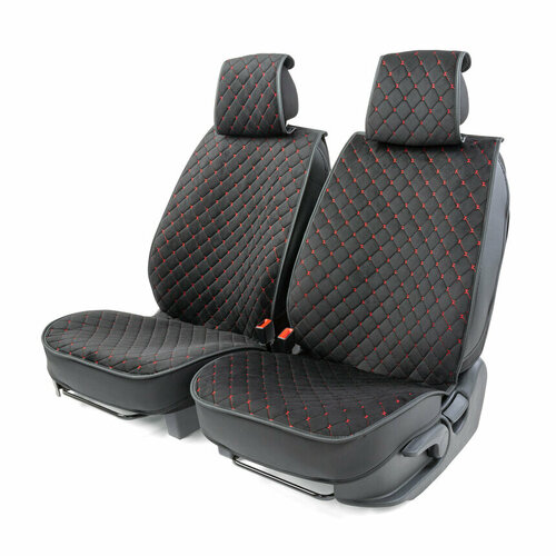 Каркасные накидки на передние сиденья "Car Performance", 2 шт, алькантара CUS-2012 BK/RD
