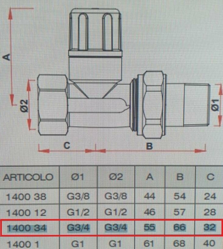 Запорный клапан FAR FV 1400 муфтовый (ВР/НР) латунь для радиаторов