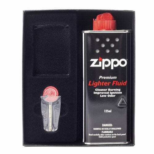 Набор подарочный для широкой зажигалки Zippo черный (50R) набор из зажигалки 218zb zippo c топливом 125 мл и кремнями