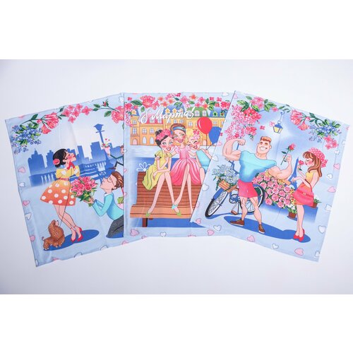 Набор вафельных полотенец для кухни Элис Текстиль 8 марта 4560 3 штуки хлопок 460₽