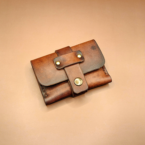 фото Бумажник компактный кожаный бумажник, фактура матовая, коричневый march - leather things