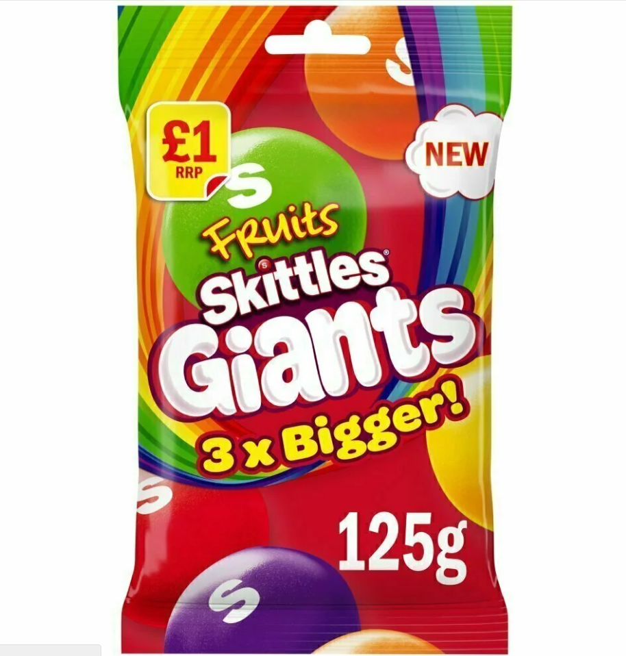 Драже Skittles Giants Fruit Sweet Bag, 125 гр