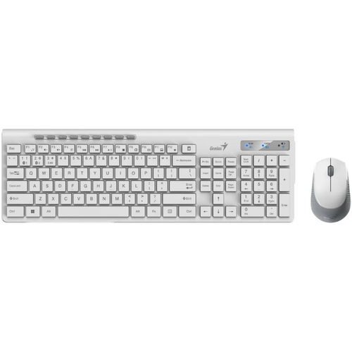 Комплект мыши и клавиатуры Genius SlimStar 8230 white gray USB (31340015402) комплект мыши и клавиатуры genius smart km 8230 black usb 31340015408