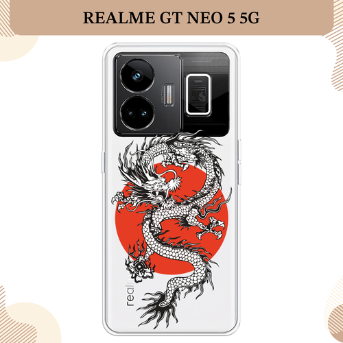 Силиконовый чехол Восходящий дракон на Realme GT Neo 5 5G / Реалми GT Нео 5 5G, прозрачный силиконовый чехол восходящий дракон на realme 8 5g реалми 8 5g прозрачный