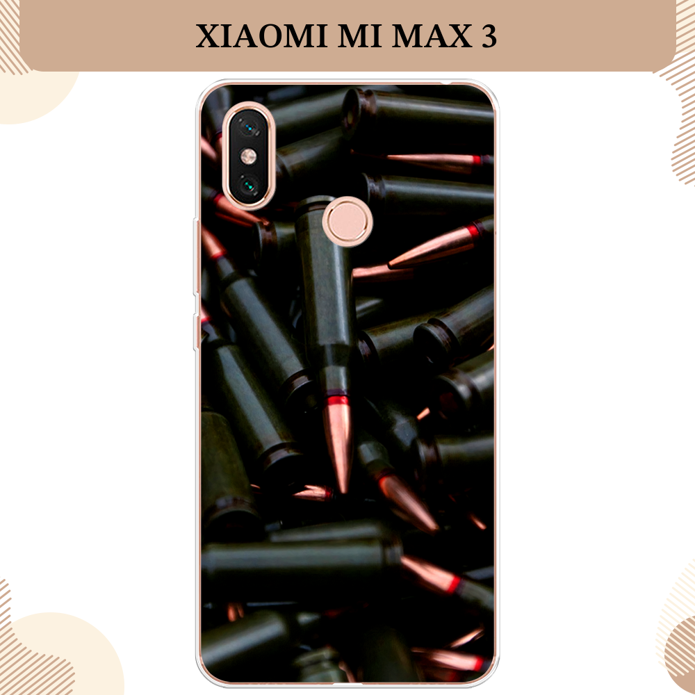 Силиконовый чехол "Пули черные" на Xiaomi Mi Max 3 / Сяоми Mi Max 3