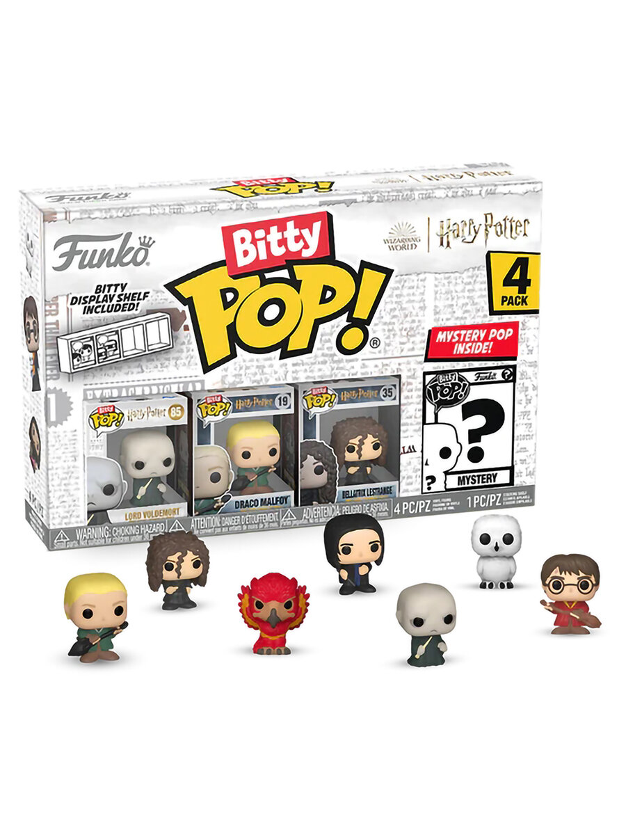 Фигурка Funko Bitty POP! Harry Potter/Гарри Поттер S4 Voldemort+Draco+Bellatrix+Mystery (1 of 4) 4PK 71318