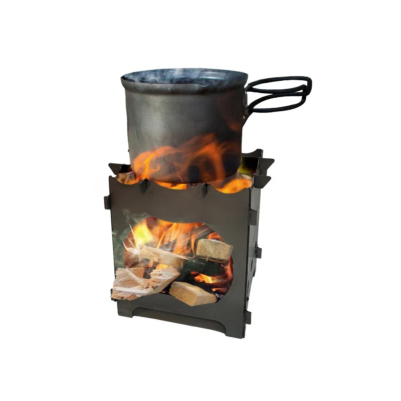 фото Стальная походная мини-печка Огонёк Tornadica (Торнадика) с сумкой чехлом, печь для туризма, щепочница, выживайка 15 х 12 х 12 см.