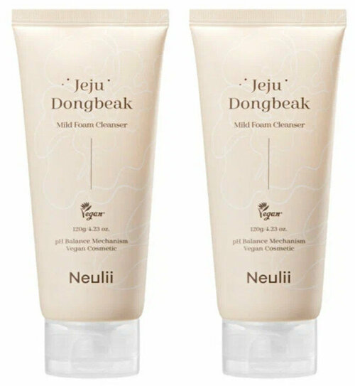 Пенка для лица очищающая Neulii Jeju Dongbeak Mild Foam Cleanser, с экстрактом камелии, 120 мл, 2 шт