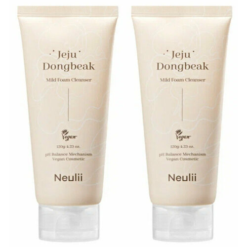 Пенка для лица очищающая Neulii Jeju Dongbeak Mild Foam Cleanser с экстрактом камелии 120 мл 2 шт 2982₽