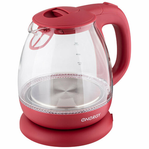 Чайник ENERGY E-296 1 л стекло пластик цвет красный 167100₽