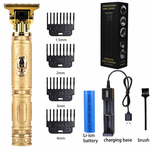 Электрическая машинка для стрижки WAIKIL с зарядным устройством и дизайном золотого черепа 68100₽