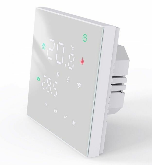 фото Терморегулятор сенсорный 3A Beok TGW60W-WIFI-WPB белый, встроенный датчик