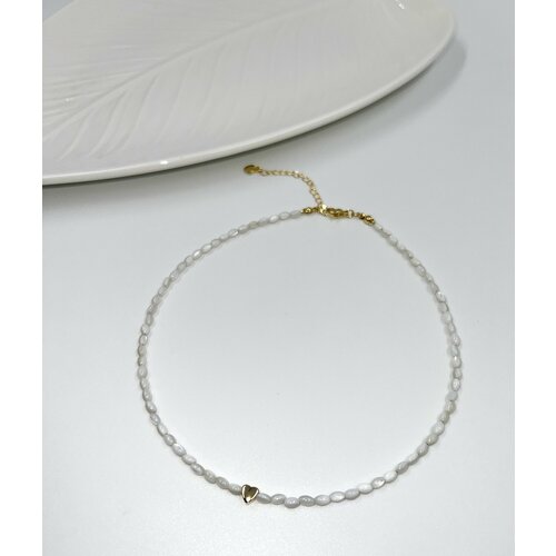 Чокер, перламутр, длина 37 см, белый