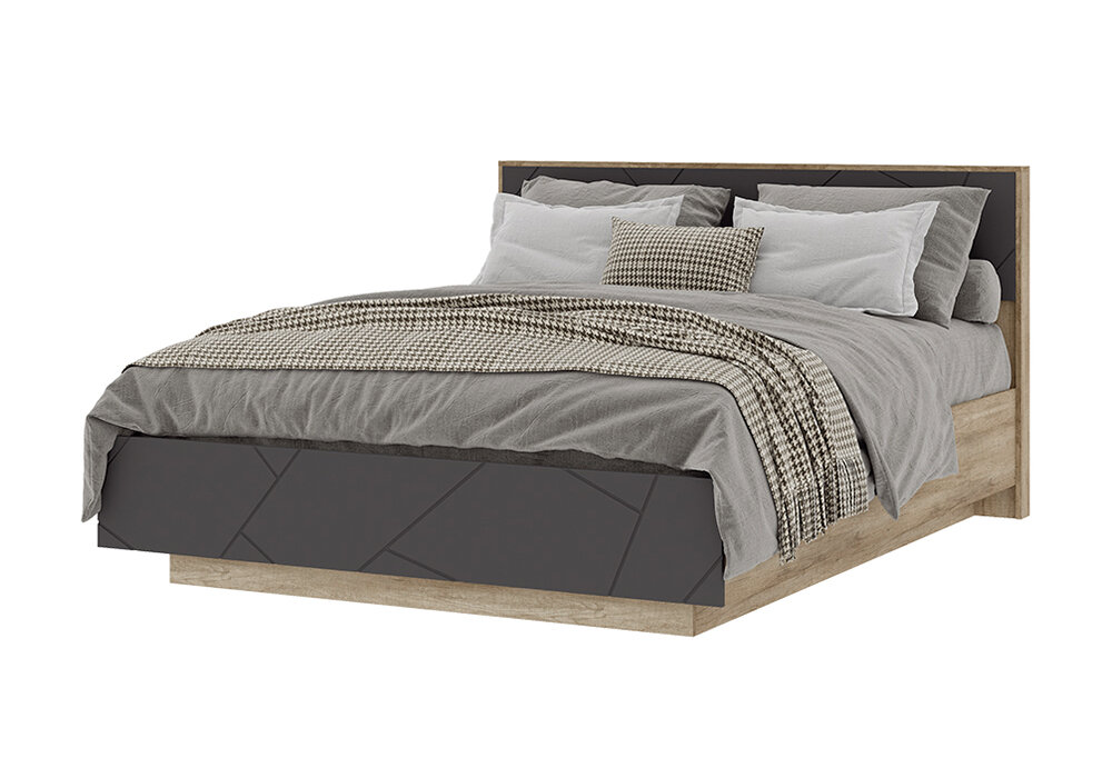 фото Кровать Нонтон Даллас КР 02 1.8 м дуб каньон / софт вайт 187x209x98.6 см