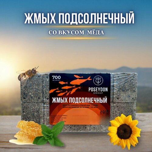 Жмых рыболовный подсолнечный / прикормка рыболовная / макуха для рыбалки POSEYDON Мёд 20 штук 700 грамм